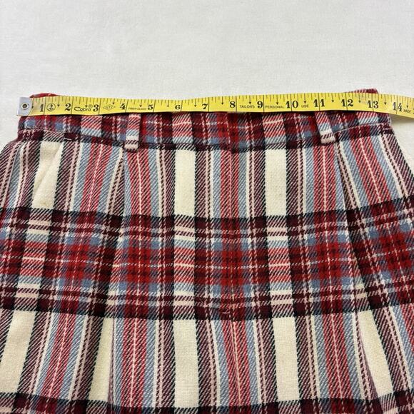 J.CREW Tapered-Leg Wool Pants Tartan Plaid White/Red Womens Size 2T TALL - Picture 13 of 16